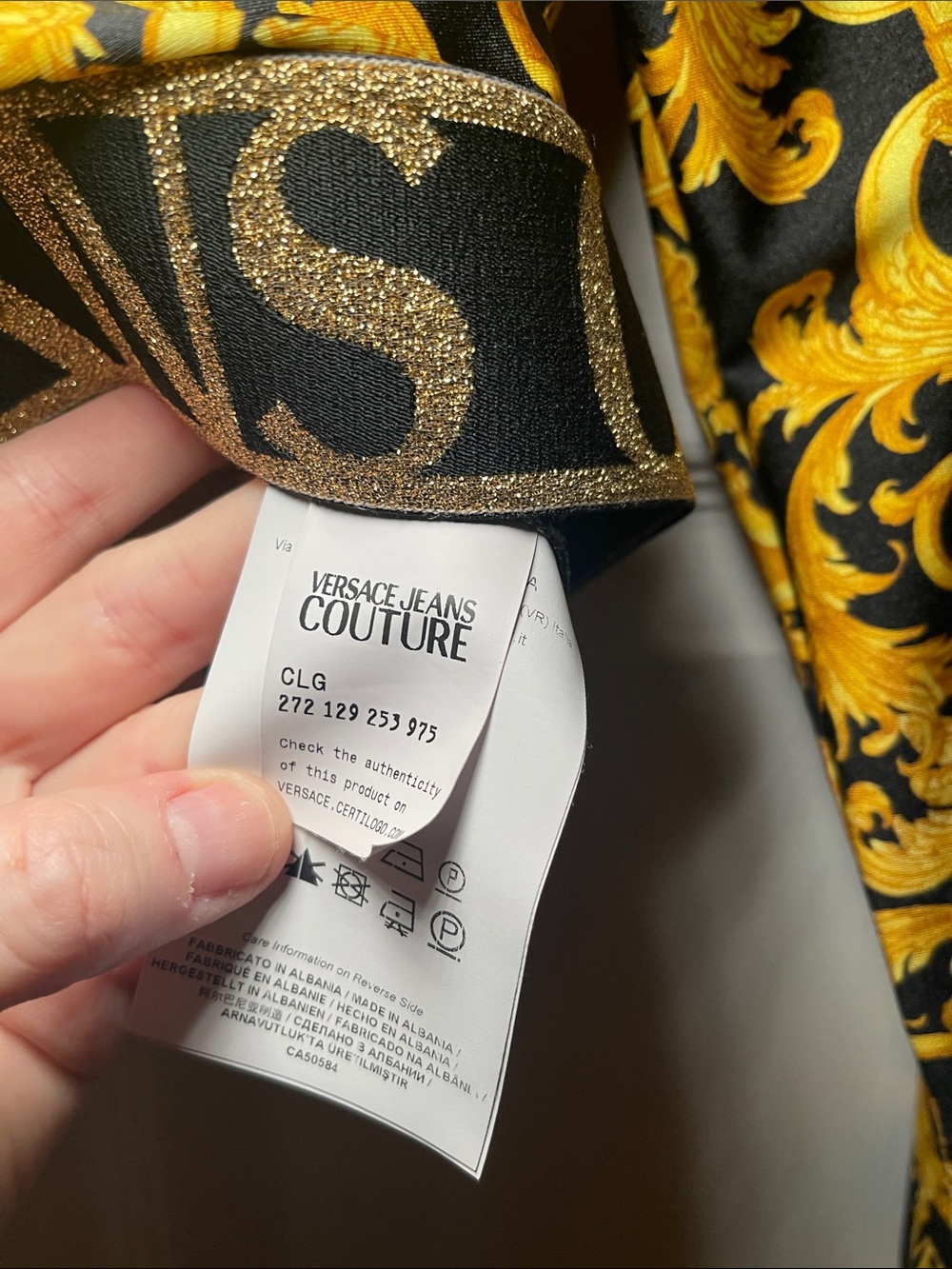 Versace Jeans Collection Black & Gold Baroque Crop Top - Picture 3 of 9